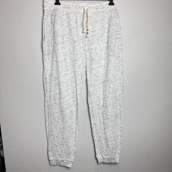 Sol Angeles Mens Pants XXL Lt Weight Jersey Joggers Marled Cream/Navy - Picture 1 of 16